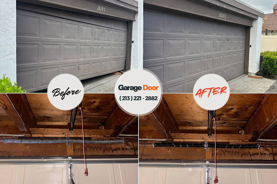 Before and after: garage door installation Cutler Bay, FL
